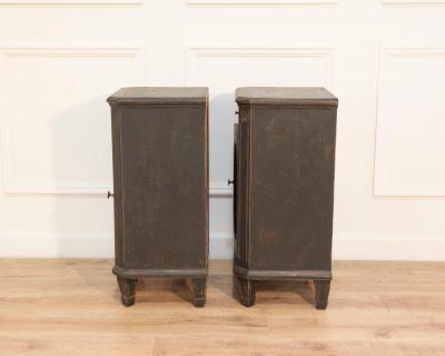 Pair of Swedish Nightstands in Black Paint Circa 1880