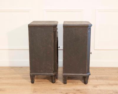 Pair of Swedish Nightstands in Black Paint Circa 1880