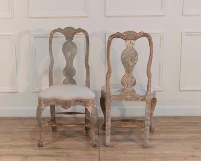 Pair of Swedish Rococo Chairs from Lindome Circa 1770