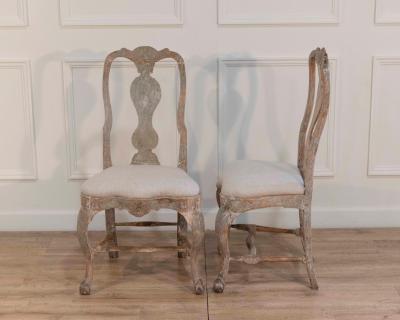 Pair of Swedish Rococo Chairs from Lindome Circa 1770