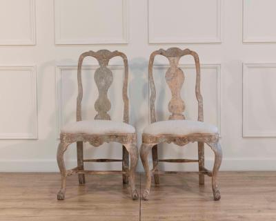 Pair of Swedish Rococo Chairs from Lindome Circa 1770