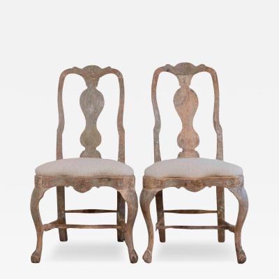 Pair of Swedish Rococo Chairs from Lindome Circa 1770