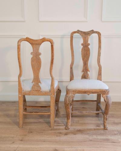 Pair of Swedish Rococo Chairs with Traces of Original Paint Circa 1770