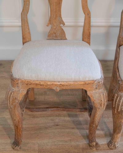 Pair of Swedish Rococo Chairs with Traces of Original Paint Circa 1770