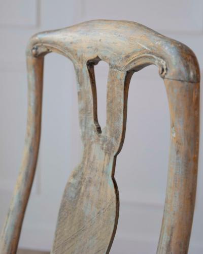 Pair of Swedish Rococo Period Dining Chairs with Vase Form Splats 18th Century