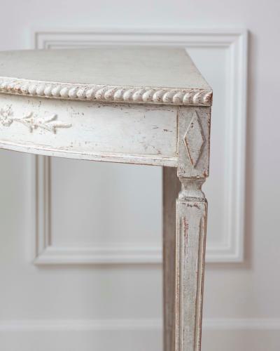 Pair of Swedish White Demi Lune Tables circa 1920s