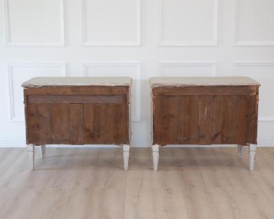 Pair of Swedish White Painted Chests of Drawers circa 1920