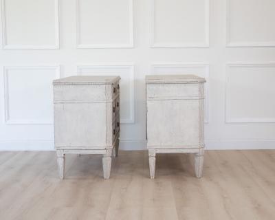 Pair of Swedish White Painted Chests of Drawers circa 1920