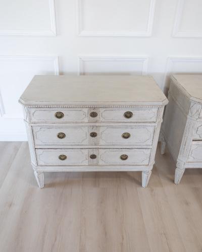 Pair of Swedish White Painted Chests of Drawers circa 1920