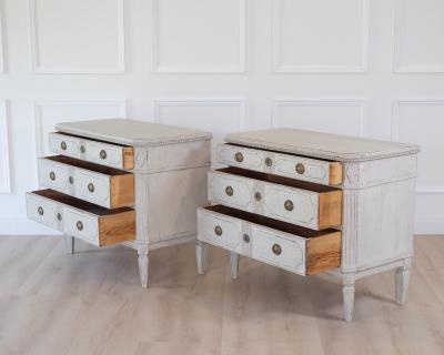 Pair of Swedish White Painted Chests of Drawers circa 1920