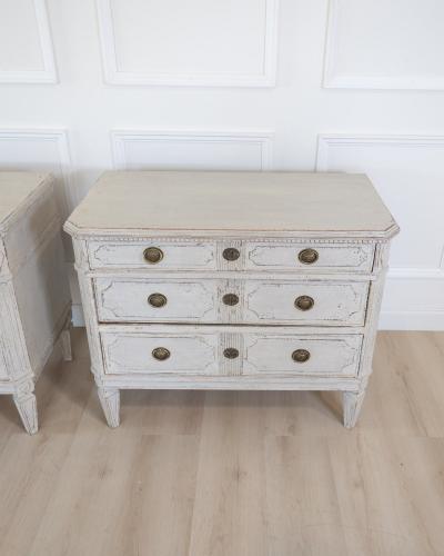 Pair of Swedish White Painted Chests of Drawers circa 1920