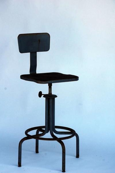 Pair of Swiveling Workshop Bar Stools