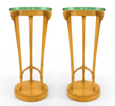 Pair of T H ROBSJOHN GIBBINGS Art Moderne Sycamore Pedestals
