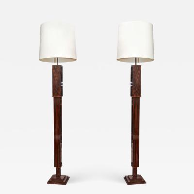 Pair of Tall Art Deco Macassar Torcheres