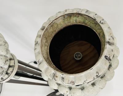 Pair of Tall Cast Iron Vase Floor Lamps