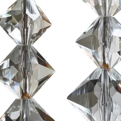 Pair of Tall German Cut Crystal Table Lamps