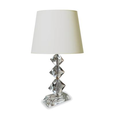 Pair of Tall German Cut Crystal Table Lamps