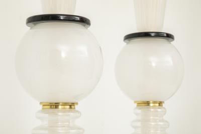 Pair of Tall Murano Glass Table Lamps