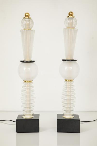 Pair of Tall Murano Glass Table Lamps