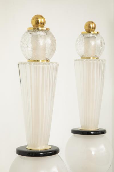 Pair of Tall Murano Glass Table Lamps