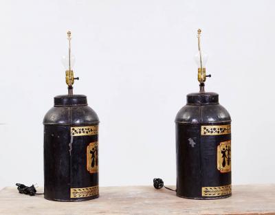 Pair of Tea Tin Lamps