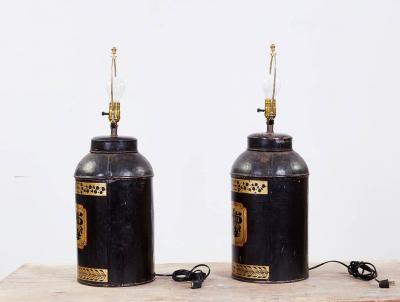 Pair of Tea Tin Lamps