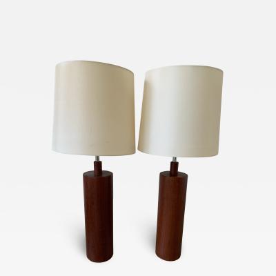 Pair of Teak Table Lamps