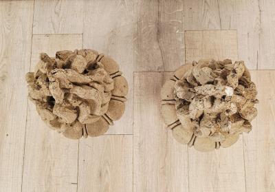 Pair of Terracotta Flame Finials France 19th century