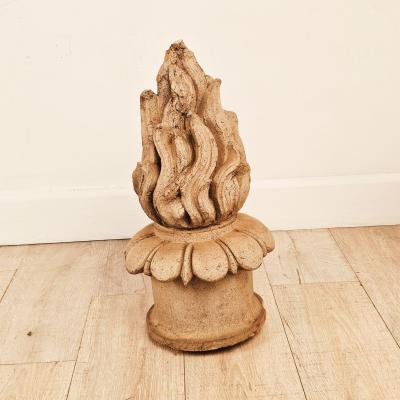 Pair of Terracotta Flame Finials France 19th century