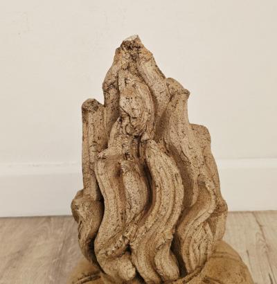 Pair of Terracotta Flame Finials France 19th century