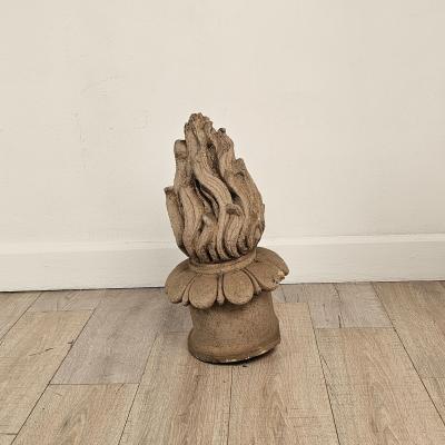 Pair of Terracotta Flame Finials France 19th century