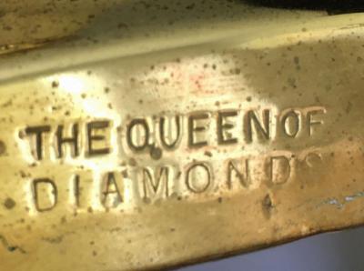 Pair of The Queen of Diamonds Brass Candlesticks