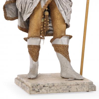 Pair of Theatrical Papier M ch Figural Lamp Bearers Continental late 20th C 