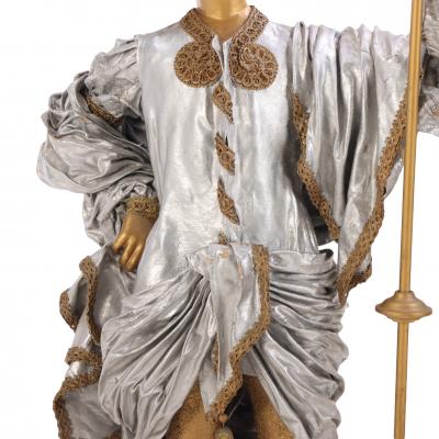 Pair of Theatrical Papier M ch Figural Lamp Bearers Continental late 20th C 