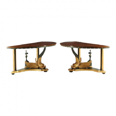 Pair of Thomas Morgan Winged Dolphin Console Table