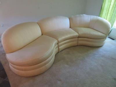 Pair of Three Piece Sectional Sofas Mid Century Modern