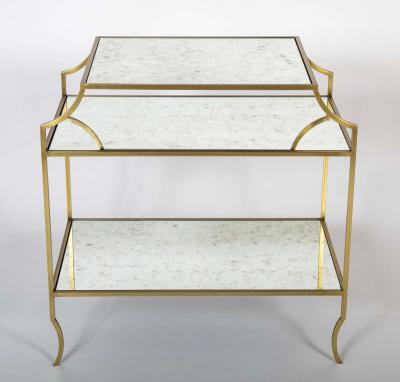 Pair of Three Tier Mirrored Etagere Tables