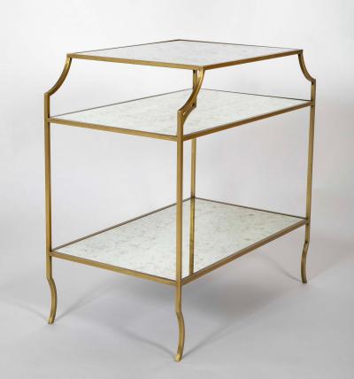 Pair of Three Tier Mirrored Etagere Tables