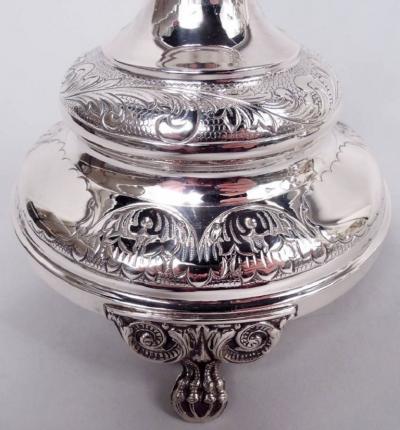 Pair of Traditional European Silver Old Country Candlesticks