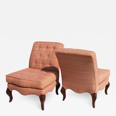 Pair of Traditional Queen Anne Slipper Chairs