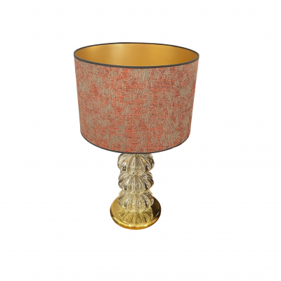 Pair of Transparent Murano Glass Spherical Lamps