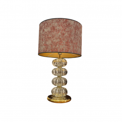 Pair of Transparent Murano Glass Spherical Lamps