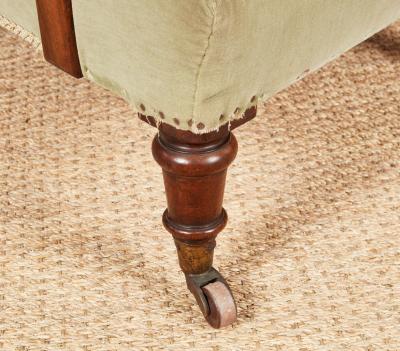 Pair of Tufted High Back Open Armchairs