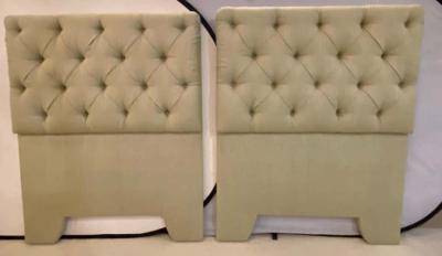 Pair of Tufted Linen Twin Headboards