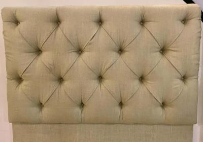 Pair of Tufted Linen Twin Headboards