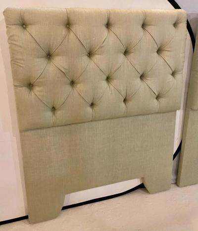 Pair of Tufted Linen Twin Headboards