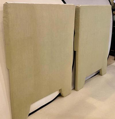 Pair of Tufted Linen Twin Headboards
