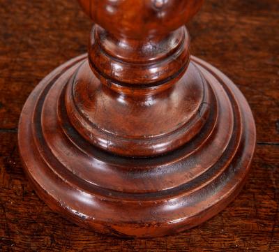 Pair of Turned Fruitwood Candlesticks