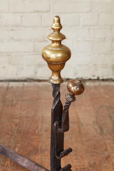 Pair of Turned Steeple Top Andirons
