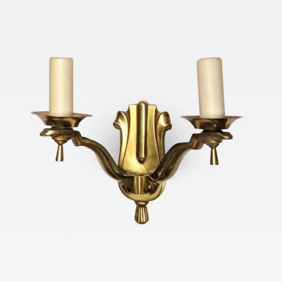 Pair of Two Branch Bronze Sconces